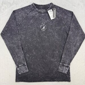 Kangol Shirt Mens Small Long Sleeve Acid Wash Embroidered Crew Neck Streetwear